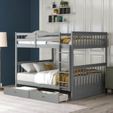 Full-Over-Full Bunk Bed with Ladders and Two Storage Drawers(Old Sku:Lt000365Aae)