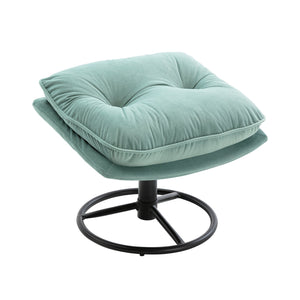 English Elm Accent Chair With Ottoman - Stylish Teal Velvet Swivel Design For Living Room Comfort & Elegance W676P232281