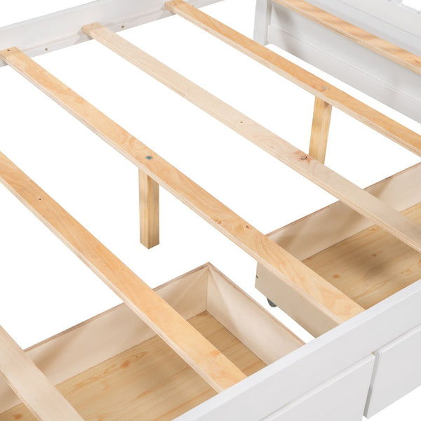 English Elm Full-over-full Bunk Bed with Dual Storage Drawers Solid Pine Kids Shared Bedroom LT000365AAK-1