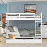 Hearth and Haven Full-Over-Full Bunk Bed with Ladders and Two Storage Drawers(Old Sku:Lt000365Aak) LT000365AAK-1