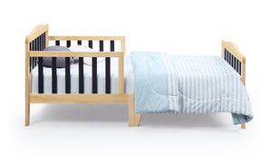 English Elm Twain Toddler Bed Solid Wood Frame with Safety Rails for Modern Nursery Rooms 30710-NAB