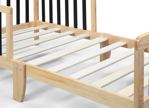 English Elm Twain Toddler Bed Solid Wood Frame with Safety Rails for Modern Nursery Rooms 30710-NAB