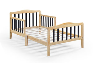 English Elm Twain Toddler Bed Solid Wood Frame with Safety Rails for Modern Nursery Rooms 30710-NAB