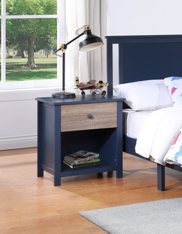 English Elm Connelly Two-tone Nightstand with Walnut Accents for Modern Bedroom Decor 27502-MBL