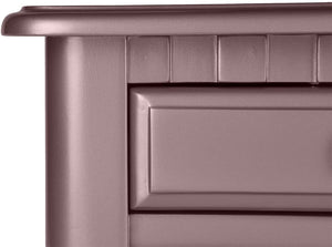 English Elm Bedroom Rose Gold Vanity Set with Foldable Triple Mirror, Plush Stool & 5 Drawers for Luxury Storage HS00F4060-ID-AHD