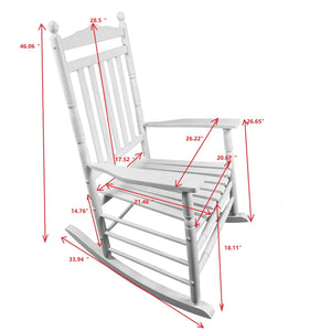 English Elm Balcony White Adult Rocking Chair - Classic Solid Hardwood Comfort For Porch Or Indoor Relaxation W49540381