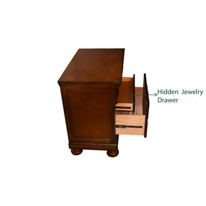 English Elm Baltimore Transitional Dark Walnut 5-Pc Storage Bedroom Set — 7-Drawer Dresser, Mirror, Nightstand, Chest (Durable, Felt/Cedar-Lined) 808857580894