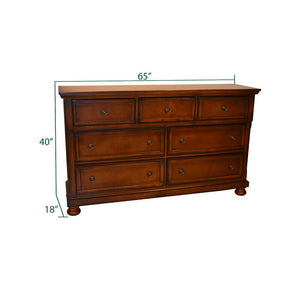 English Elm Baltimore Transitional Dark Walnut 5-Pc Storage Bedroom Set — 7-Drawer Dresser, Mirror, Nightstand, Chest (Durable, Felt/Cedar-Lined) 808857580894