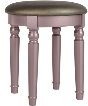 English Elm Bedroom Rose Gold Vanity Set with Foldable Triple Mirror, Plush Stool & 5 Drawers for Luxury Storage HS00F4060-ID-AHD