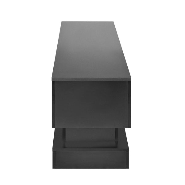 English Elm 51.18inch White High Gloss Tv Stand with Rgb Led Lighting and Dual Storage Drawers W67963291
