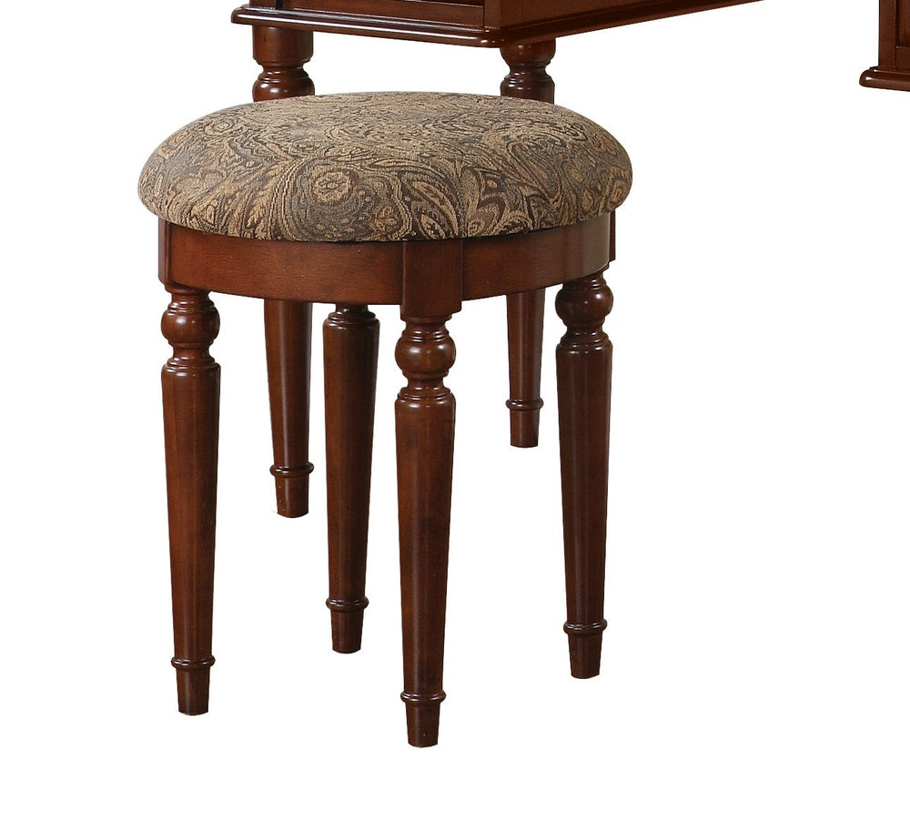 English Elm Bedroom Vanity Set Vintage Hollywood Champagne Finish Foldable Mirror Stool Drawer Storage Glamour HS00F4071-ID-AHD