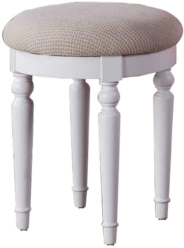 English Elm Bedroom Vanity Set with Foldable Mirror and Stool, Champagne Finish, Classic Hollywood Glam Design, Storage Drawer White 48 L x 25 W x 18 H HS00F4074-ID-AHD