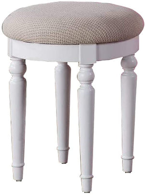 English Elm Bedroom Vanity Set with Foldable Mirror and Stool, Champagne Finish, Classic Hollywood Glam Design, Storage Drawer White 48 L x 25 W x 18 H HS00F4074-ID-AHD