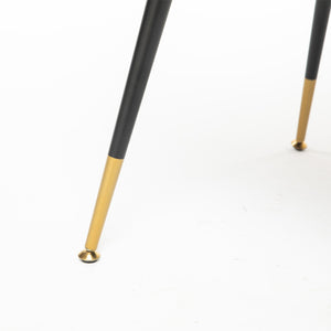 A&A Velvet Upholstered Dining Chair With Nailhead Trim And Gold-Tipped Metal Legs, Modern Set
