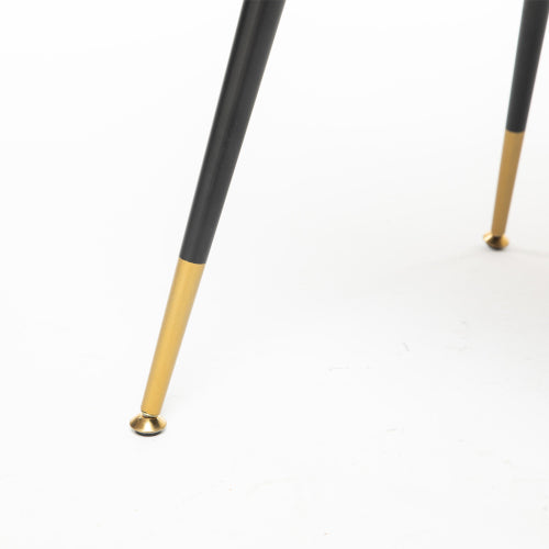A&A Velvet Upholstered Dining Chair With Nailhead Trim And Gold-Tipped Metal Legs, Modern Set