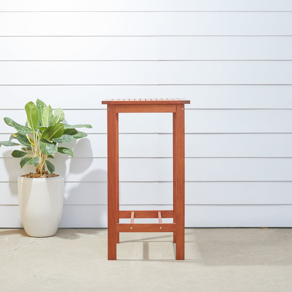 English Elm Malibu Teak Outdoor Bar Table – Solid Wood Patio Bistro Table 46"L x 27"W Durable Weather-Resistant Design V495T