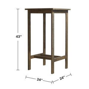 English Elm Renaissance Teak Hand-Scraped Outdoor Bar Table – Solid Acacia Wood, UV & Weather-Resistant, Easy Assemble V1355