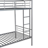 Hearth and Haven Barnaby Twin over Twin Metal Bunk Bed, Silver MF291663AAN