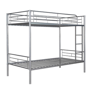 English Elm Twin Over Steel Bunk Bed Convertible Chrome Frame for Kids Shared Rooms MF291663AAN