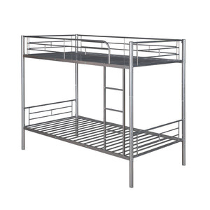 Hearth and Haven Barnaby Twin over Twin Metal Bunk Bed, Silver MF291663AAN