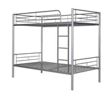 Hearth and Haven Barnaby Twin over Twin Metal Bunk Bed, Silver MF291663AAN