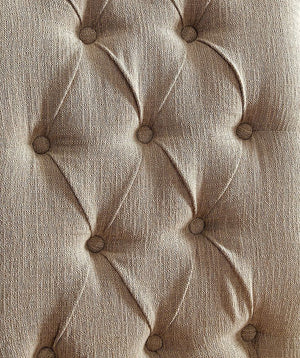 English Elm Dining Rustic Beige Tufted Side Chairs Set of 2 – Solid Wood Antique Black Frame, Farmhouse Comfort HS11CM3564SC-ID-AHD