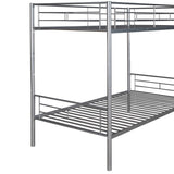 Hearth and Haven Barnaby Twin over Twin Metal Bunk Bed, Silver MF291663AAN