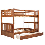 Hearth and Haven Hazel Full over Full Bunk Bed with Ladder and 2 Drawers, Walnut LT000365AAD-1
