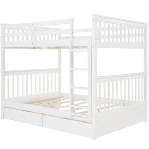English Elm Full-over-full Bunk Bed with Dual Storage Drawers Solid Pine Kids Shared Bedroom LT000365AAK-1