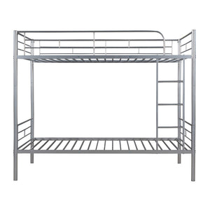 English Elm Twin Over Steel Bunk Bed Convertible Chrome Frame for Kids Shared Rooms MF291663AAN