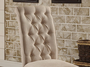 English Elm Dining Rustic Beige Tufted Side Chairs Set of 2 – Solid Wood Antique Black Frame, Farmhouse Comfort HS11CM3564SC-ID-AHD