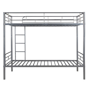 English Elm Twin Over Steel Bunk Bed Convertible Chrome Frame for Kids Shared Rooms MF291663AAN