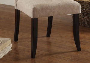 English Elm Dining Rustic Beige Tufted Side Chairs Set of 2 – Solid Wood Antique Black Frame, Farmhouse Comfort HS11CM3564SC-ID-AHD