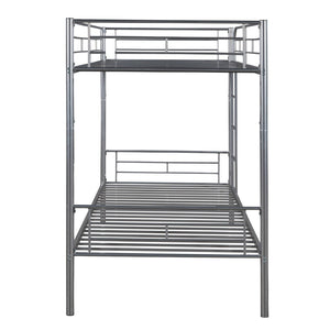 English Elm Twin Over Steel Bunk Bed Convertible Chrome Frame for Kids Shared Rooms MF291663AAN