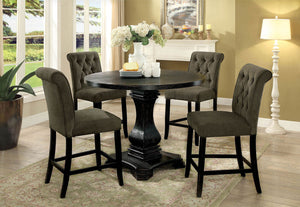 English Elm Dining Room Furniture Rustic Set Of 2 Counter Height Chairs In Grey Chenille For Cozy Dining HS00CM3564GY-PC-ID-AHD