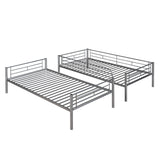 Hearth and Haven Barnaby Twin over Twin Metal Bunk Bed, Silver MF291663AAN