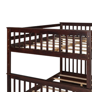 English Elm Full-over-full Bunk Bed with Dual Storage Drawers Solid Pine Kids Shared Bedroom Espresso LT000365AAP-1
