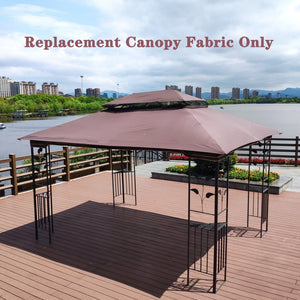 English Elm 13x10 Ft Double Roof Gazebo Replacement Canopy Uv Resistant Polyester Outdoor Cover W41941991