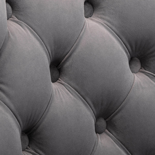 English Elm Swivel Velvet Tufted Barstools with Adjustable 25–33" Seat Height, 360° Chrome Base Luxury Gray W1143P324533