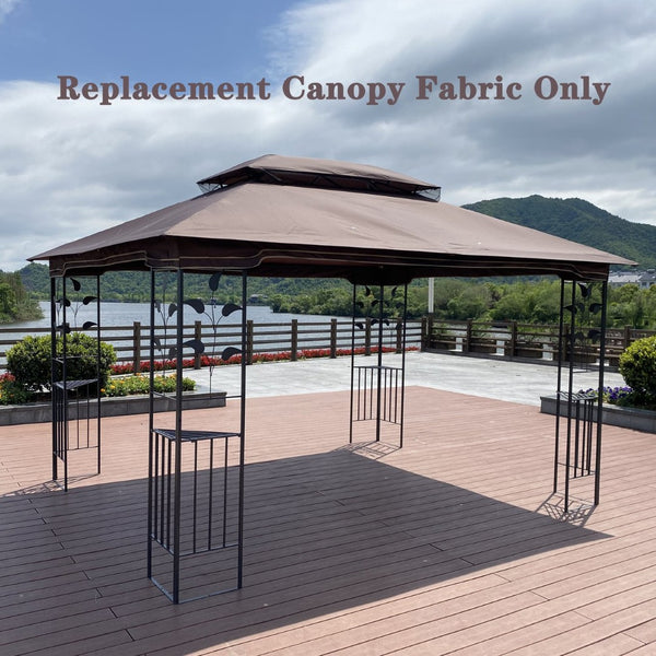 English Elm 13x10 Ft Double Roof Gazebo Replacement Canopy Uv Resistant Polyester Outdoor Cover W41941991