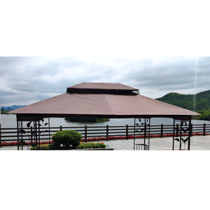 English Elm 13x10 Ft Double Roof Gazebo Replacement Canopy Uv Resistant Polyester Outdoor Cover W41941991