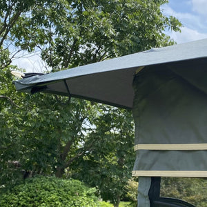 English Elm 13x10 Steel Frame Outdoor Gazebo with Double Roof Ventilation and Mesh Net Panels W41942174