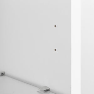 English Elm Side white cabinet with aluminum LED strip lamps, 40x29x170cm tall storage, melamine finish, modern design W33140089