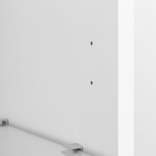 English Elm Side white cabinet with aluminum LED strip lamps, 40x29x170cm tall storage, melamine finish, modern design W33140089