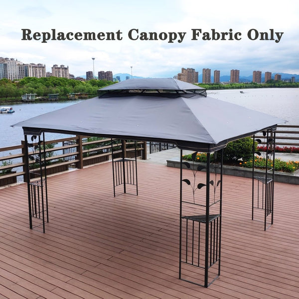 English Elm 13x10 Ft Double Roof Gazebo Replacement Canopy Uv Resistant Polyester Outdoor Cover W41941992