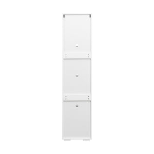 English Elm Side white cabinet with aluminum LED strip lamps, 40x29x170cm tall storage, melamine finish, modern design W33140089