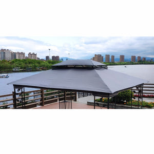 English Elm 13x10 Ft Double Roof Gazebo Replacement Canopy Uv Resistant Polyester Outdoor Cover W41941992