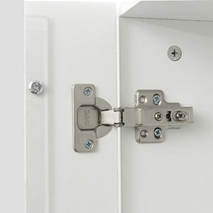 English Elm Side white cabinet with aluminum LED strip lamps, 40x29x170cm tall storage, melamine finish, modern design W33140089