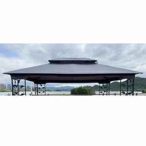 English Elm 13x10 Ft Double Roof Gazebo Replacement Canopy Uv Resistant Polyester Outdoor Cover W41941992