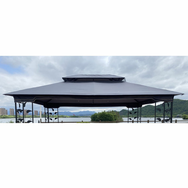 English Elm 13x10 Ft Double Roof Gazebo Replacement Canopy Uv Resistant Polyester Outdoor Cover W41941992